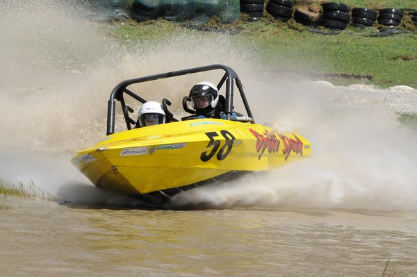 Thrilling the crowd with top-times, Palmerston North's Simon Campbell and navigator Suzanne Shirtliff lead the Scott Waterjet Group A category heading in to this weekend's second round held near Gisborne.